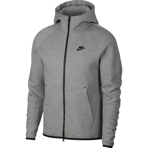 nike tech fleece hoodie full zip grijs zwart|nike tech hoodie black men.